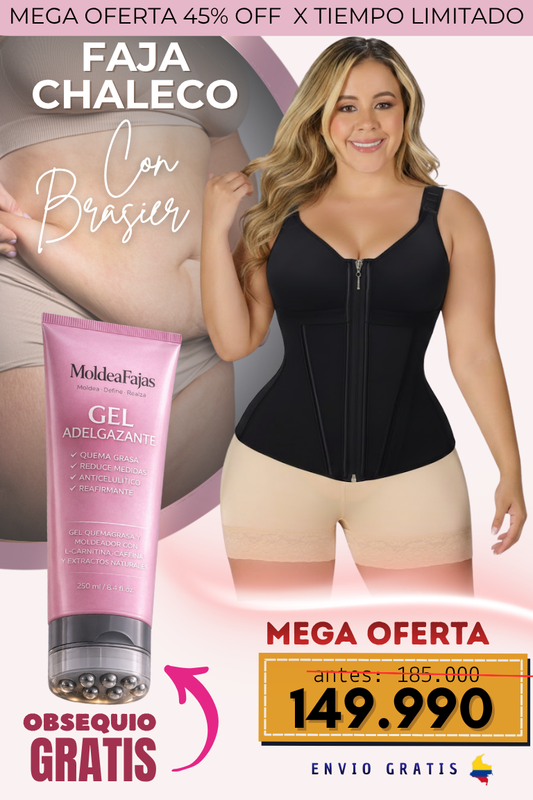 FAJA CHALECO CON BRASIER + GEL OBSEQUIO!